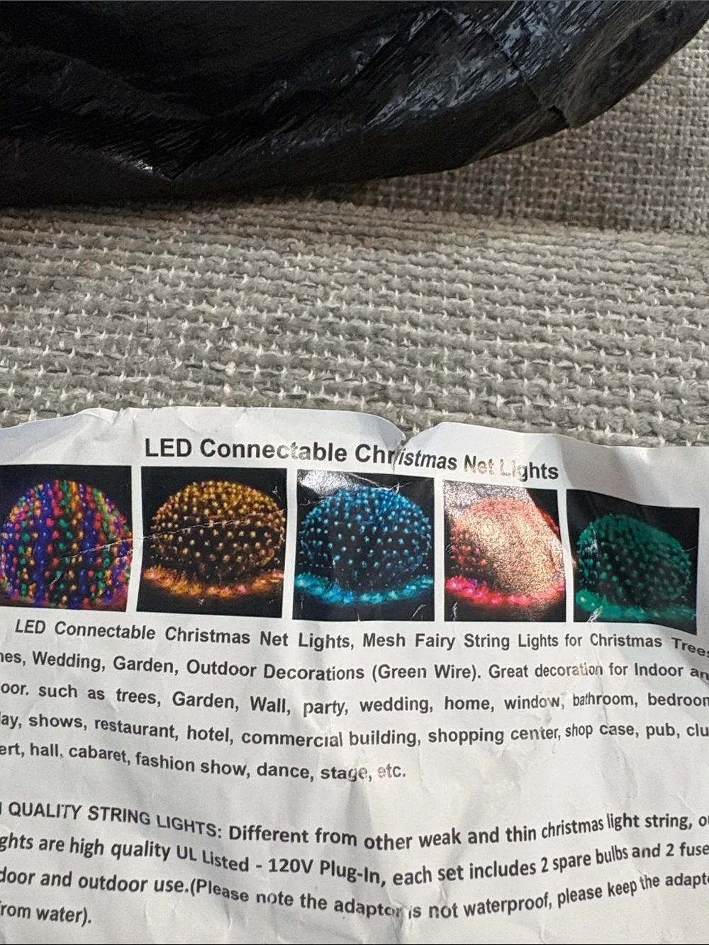 Cool White LED Holiday Net Lights with Green Wire